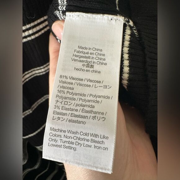 NWT J Crew Knit Ribbed Sweater Dress in Mixed Stripe Maxi Black White Size S - Picture 6 of 10